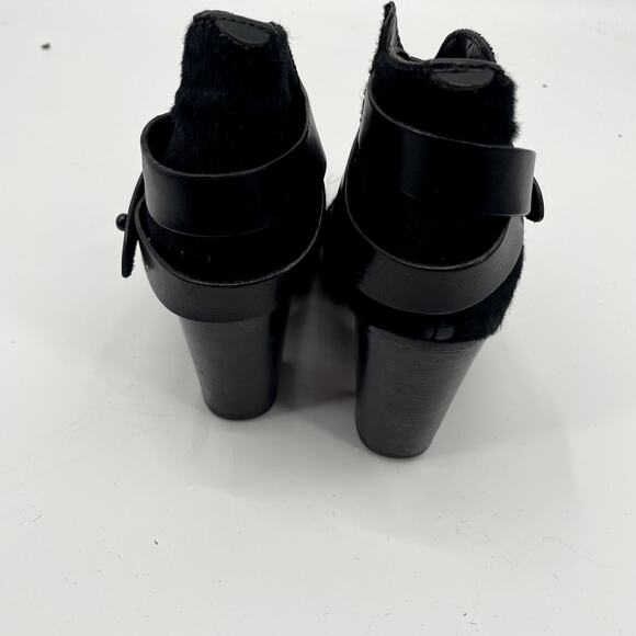 RAG & BONE Harrow Black Leather Heeled Bootie Boots // 6 - Picture 5 of 13